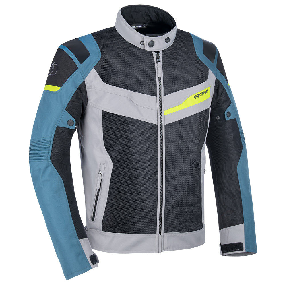 Oxford Dakar Dry2Dry Air Textile Jacket Silver / Blue / Fluo Yellow - ThrottleChimp