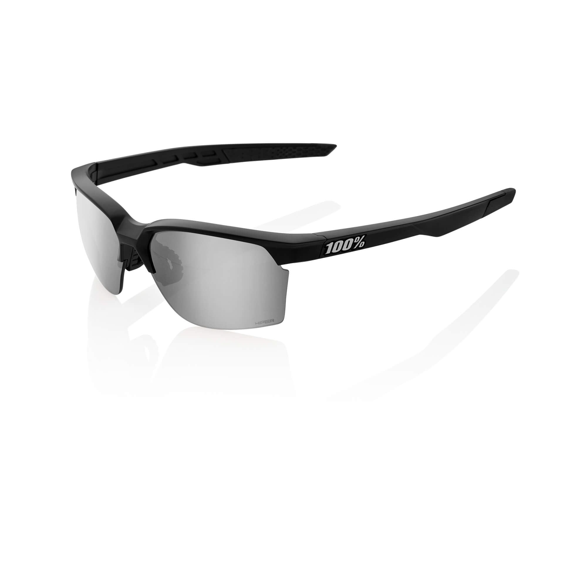 100% Sportcoupe Glasses Matt Black / HiPER Silver Mirror Lens FREE 1 YEAR Returns, FREE UK Delivery | ThrottleChimp