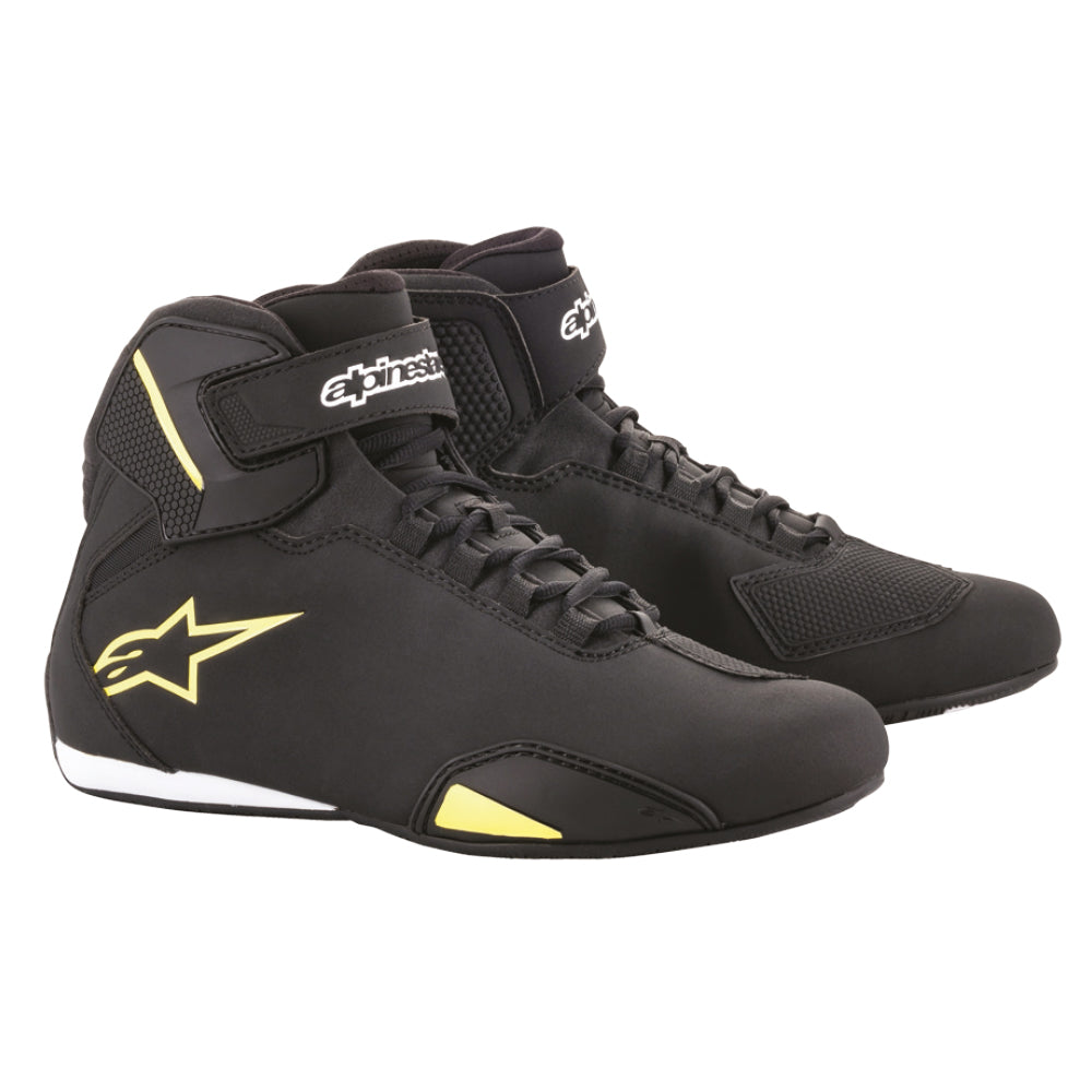 Alpinestars Sektor Riding Shoes Black / Fluo Yellow - ThrottleChimp