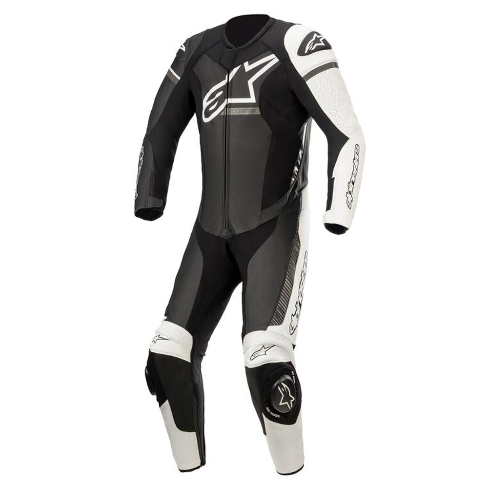 Alpinestars GP Force Phantom One Piece Leather Suit Black / White / Metallic Grey - ThrottleChimp