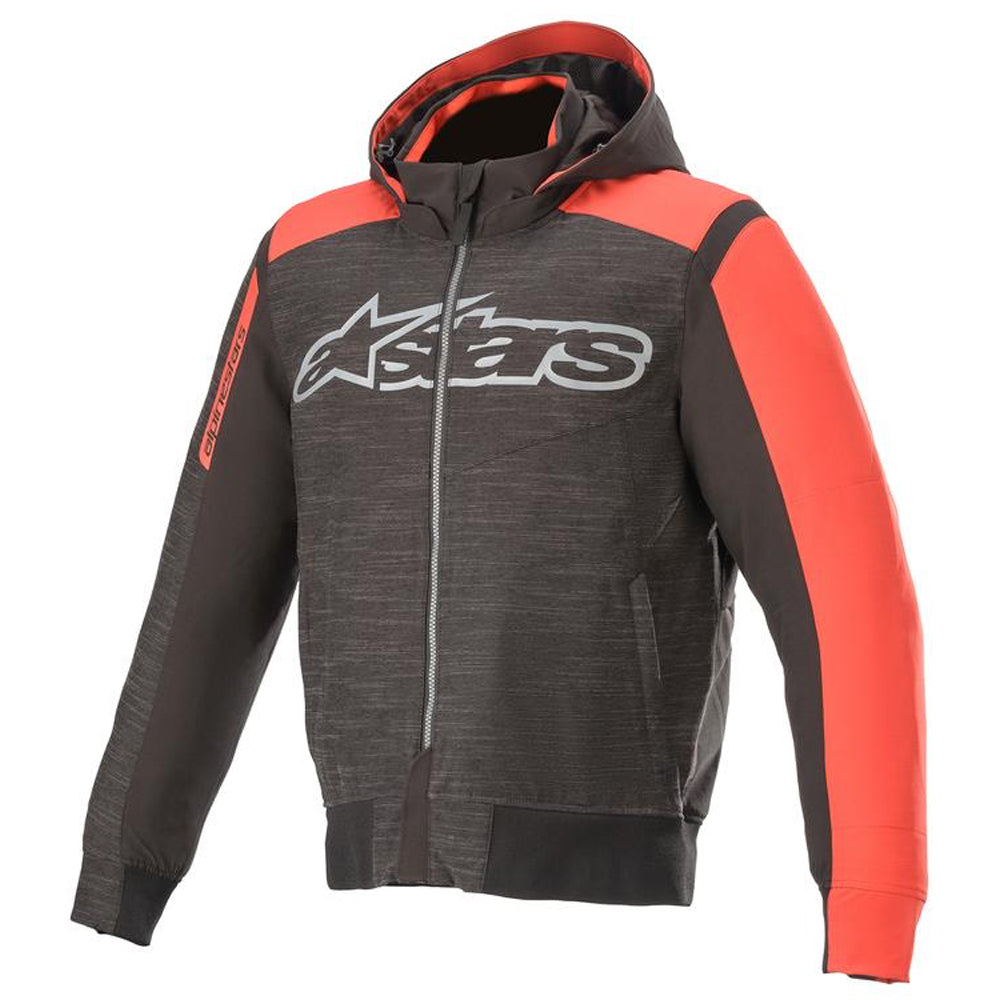 Alpinestars Rhod Windstopper Hoodie Black / Bright Red - ThrottleChimp