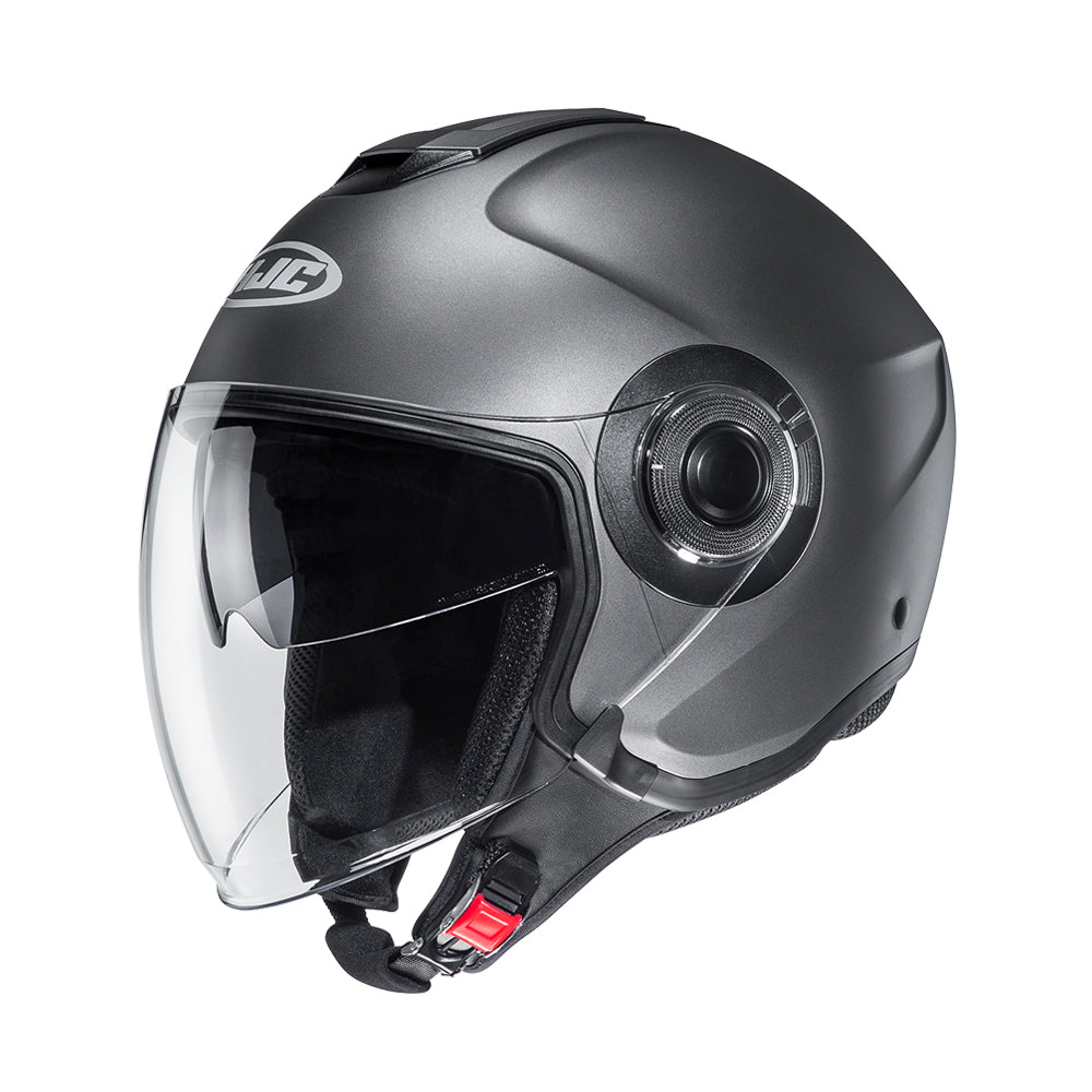 HJC I40 Semi Flat Open Face Helmet Titanium - ThrottleChimp