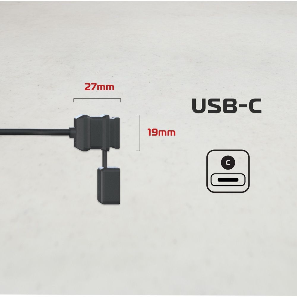 Oxford USB Type C 3.0Amp Charging Kit Black (Image 5) - ThrottleChimp