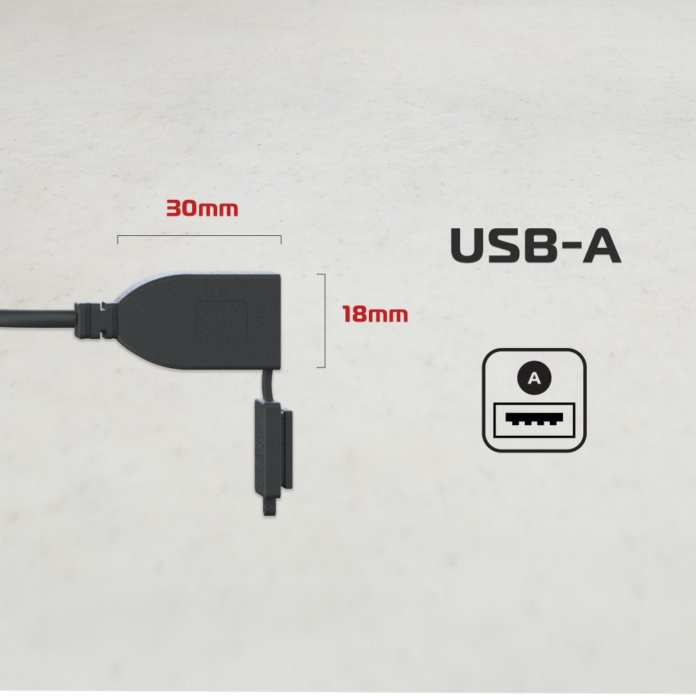 Oxford USB Type A 3.0Amp Charging Kit Black (Image 2) - ThrottleChimp