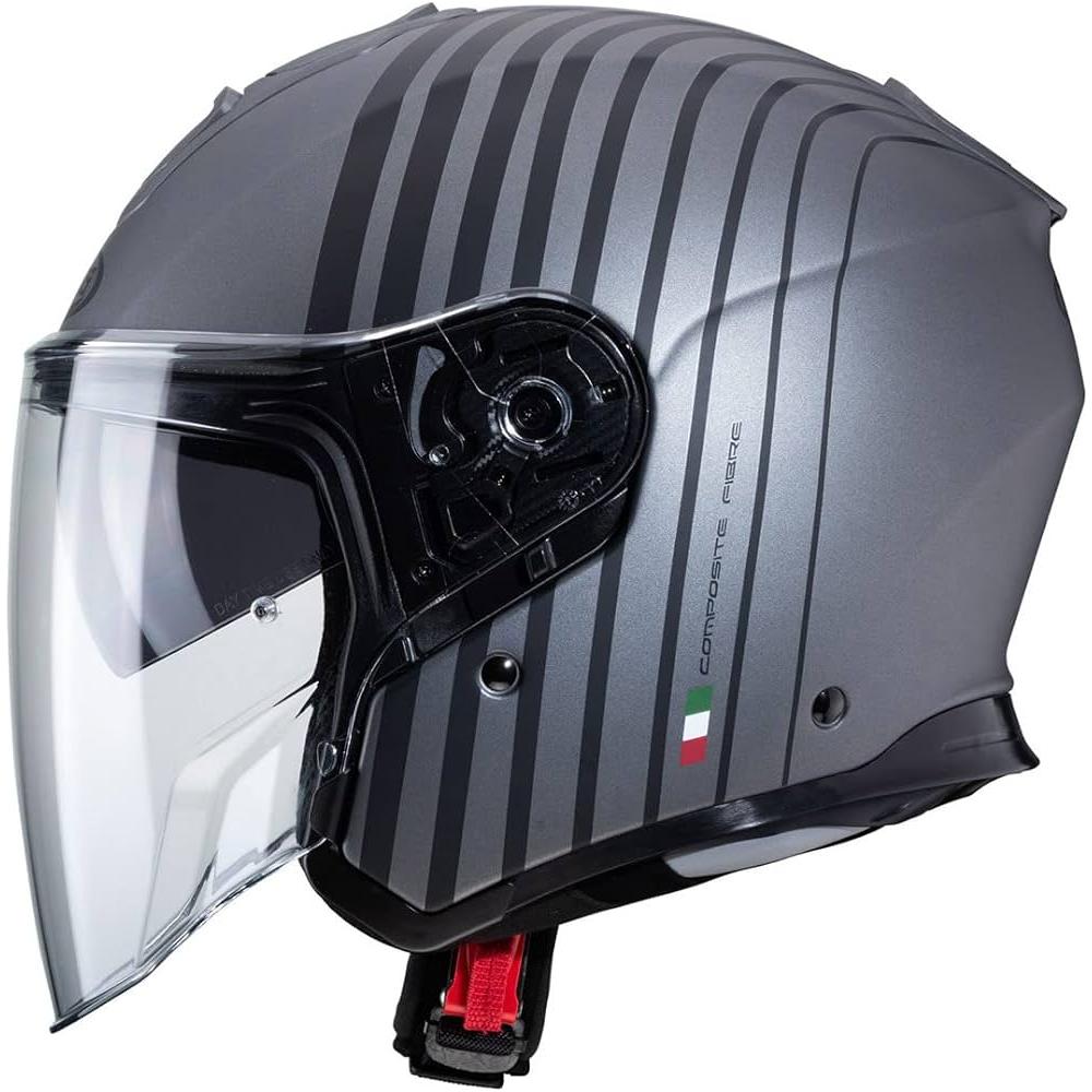 Caberg Flyon Bakari Open Face Helmet Matt Gun / Black (Image 3) - ThrottleChimp