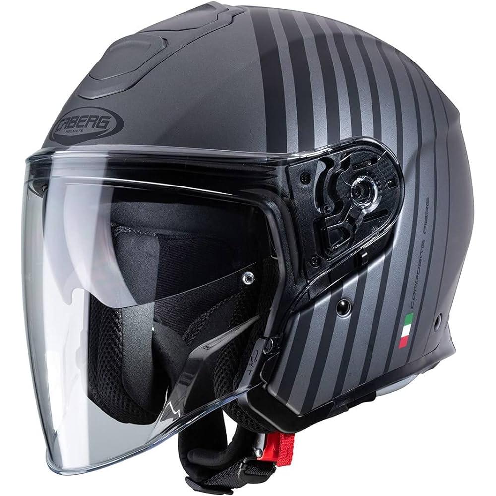 Caberg Flyon Bakari Open Face Helmet Matt Gun / Black (Image 2) - ThrottleChimp