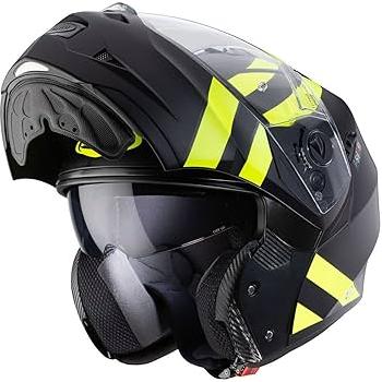 Caberg Duke 2 Super Legend Flip-Up Helmet Matt Black / Yellow FREE 1 YEAR Returns, FREE UK Delivery | ThrottleChimp