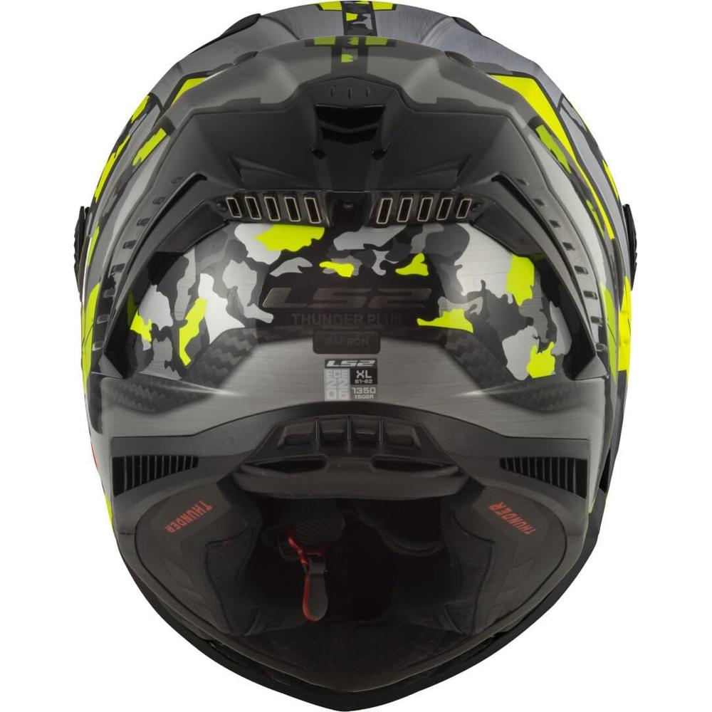 LS2 FF805 Thunder Carbon ECE 22.06 Full Face Helmet Space Hi-Viz Yellow / Grey (Image 4) - ThrottleChimp