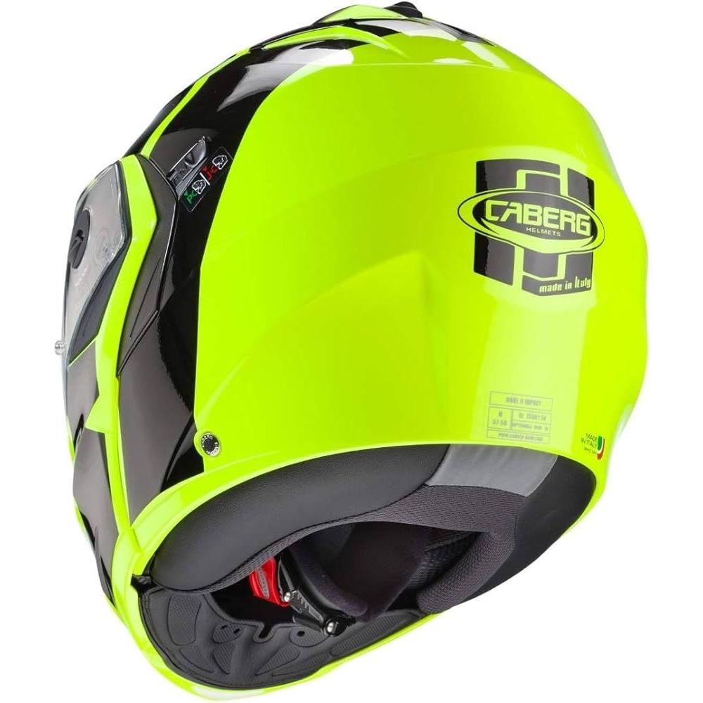 Caberg Duke 2 Impact Flip-Up Helmet Fluo Yellow / Black (Image 4) - ThrottleChimp