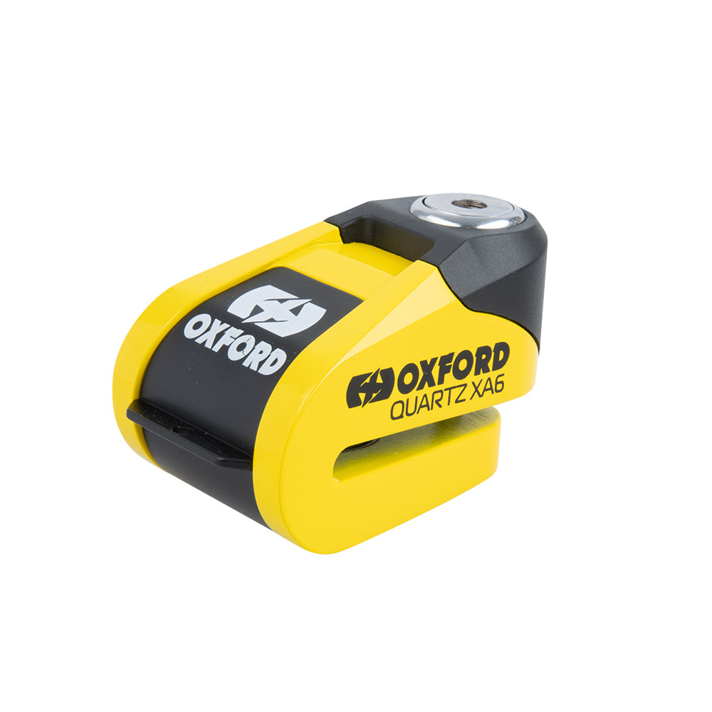 Oxford Quartz XA6 Alarm Disc Lock Yellow / Black - ThrottleChimp