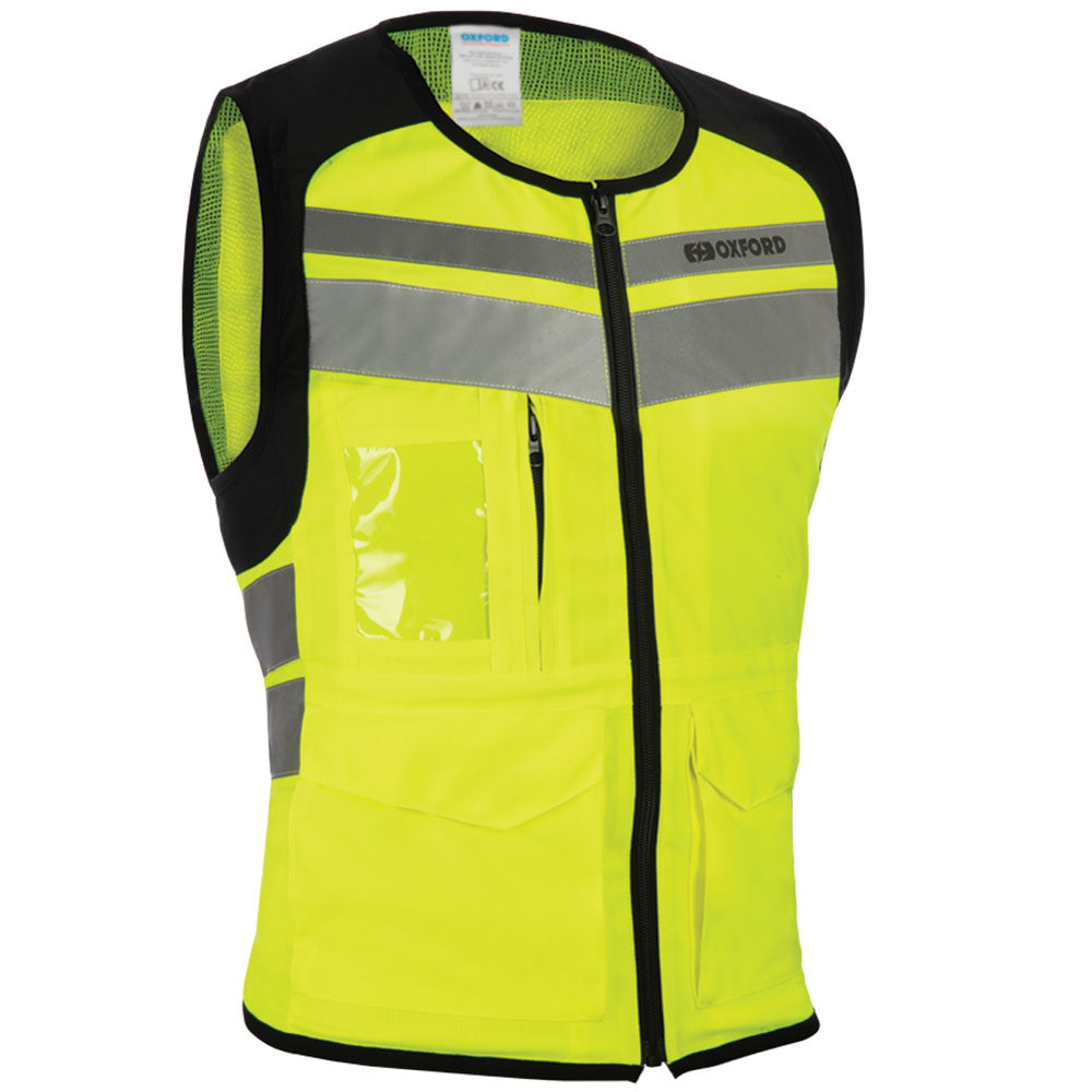 Oxford Utility Bright Top Reflective Vest Fluo Yellow - ThrottleChimp