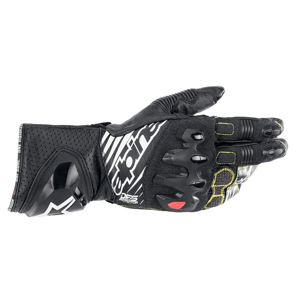 Alpinestars GP Tech V2 Leather Gloves Black / White FREE 1 YEAR Returns, FREE UK Delivery | ThrottleChimp