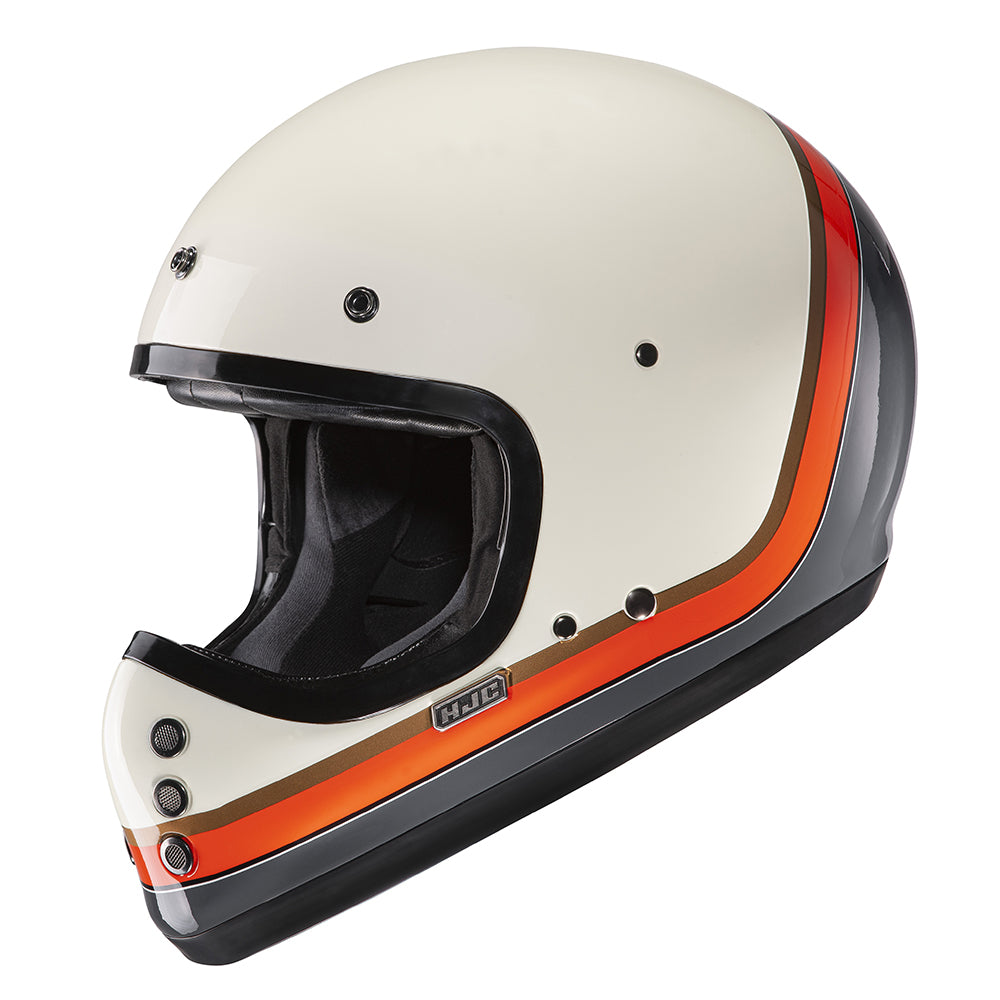 HJC V60 Scoby Full Face Helmet MC7 Brown / Orange / White (Image 2) - ThrottleChimp