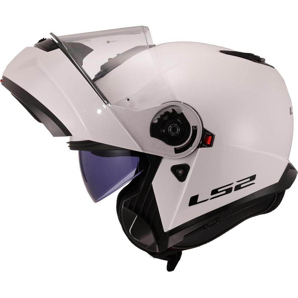 LS2 FF908 Strobe 2 ECE 22.06 Flip-Up Helmet Gloss White (Image 5) - ThrottleChimp