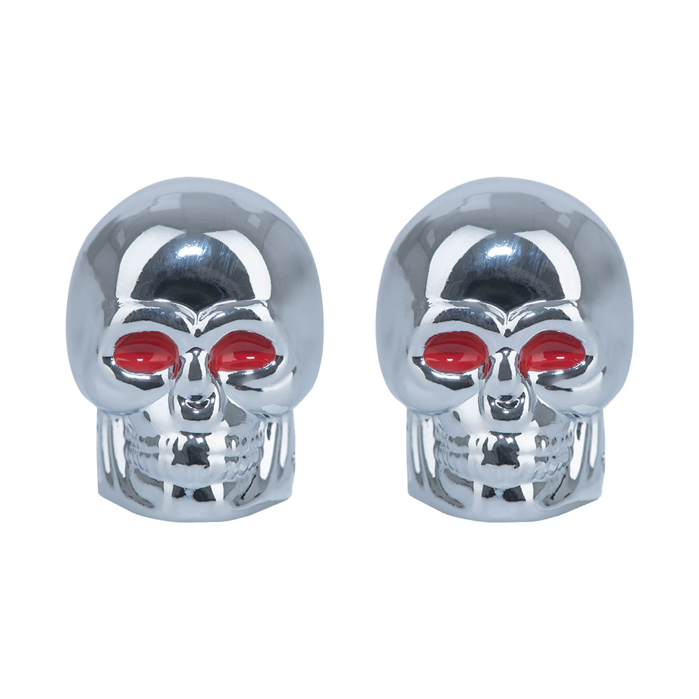 Oxford Skeleton Valve Caps Silver - ThrottleChimp