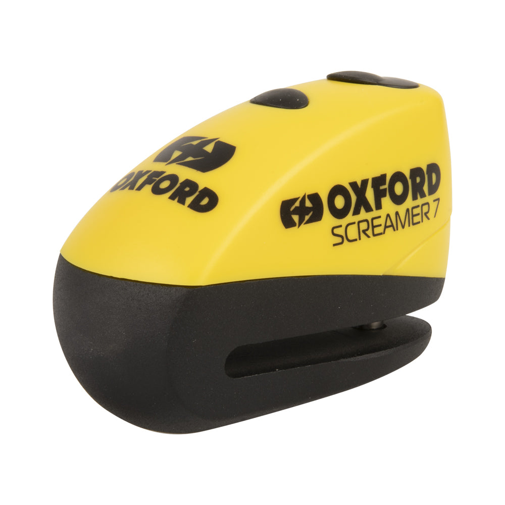 Oxford Screamer7 Alarm Disc Lock Yellow / Black - ThrottleChimp