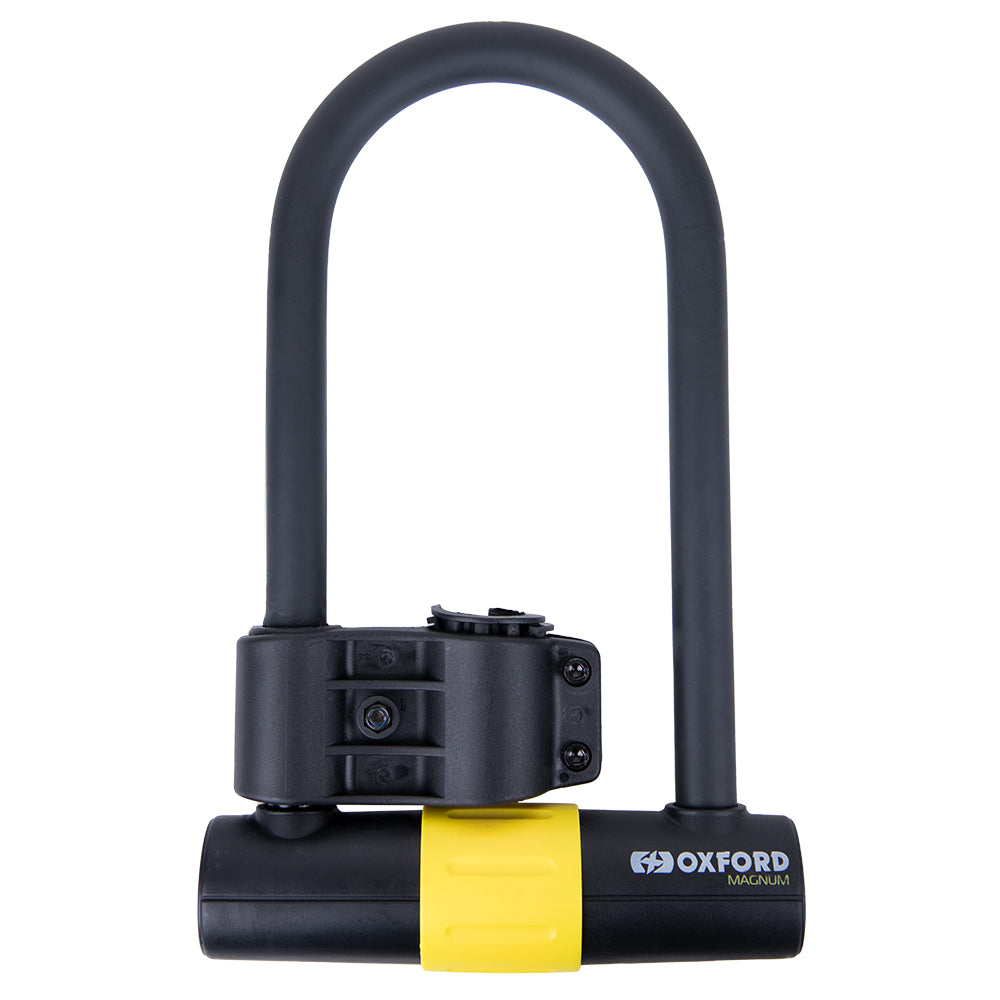 Oxford Magnum U-Lock With Bracket Black / Yellow - 170 x 285mm - ThrottleChimp