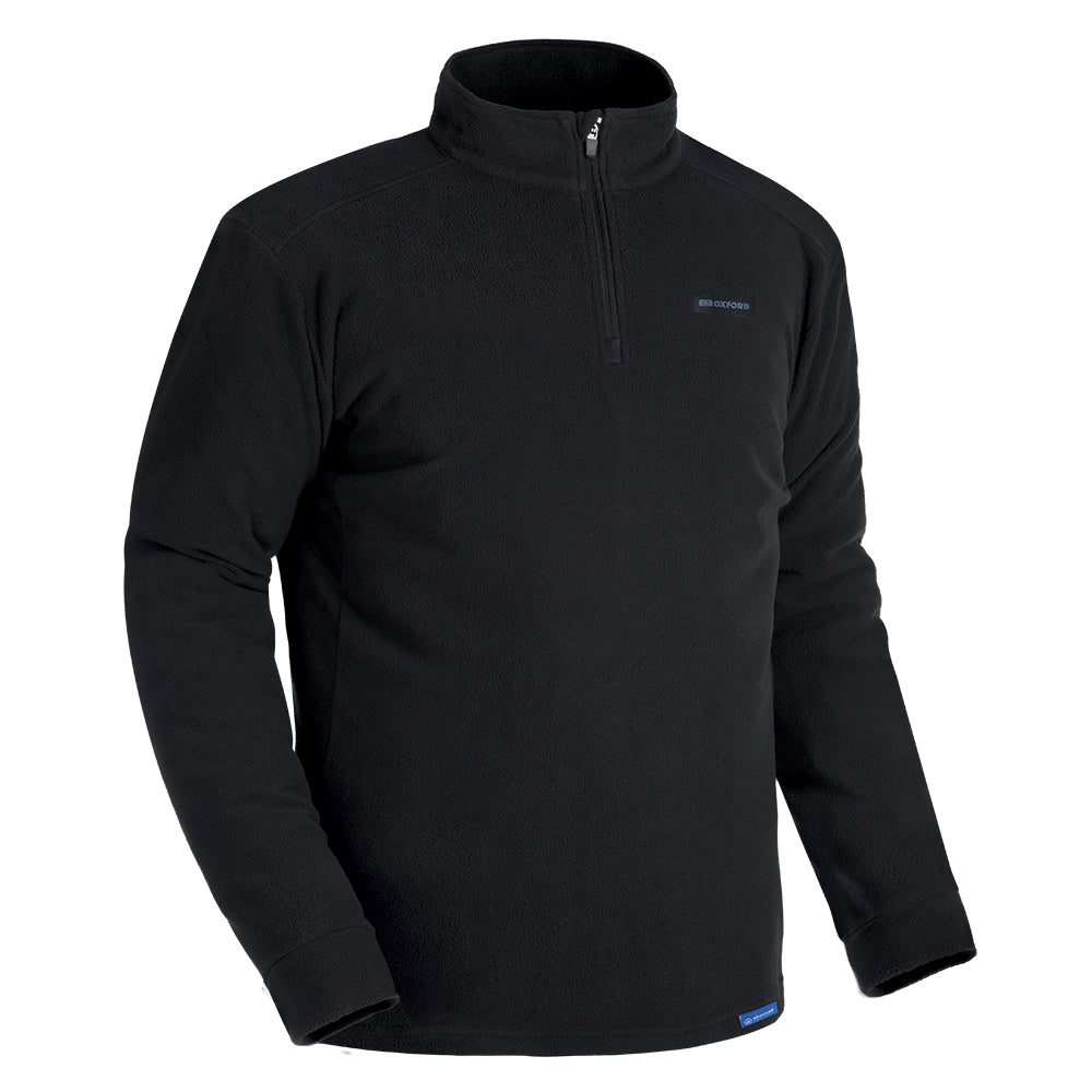 Oxford Advanced Micro Fleece 1/2 Neck Top Black - ThrottleChimp