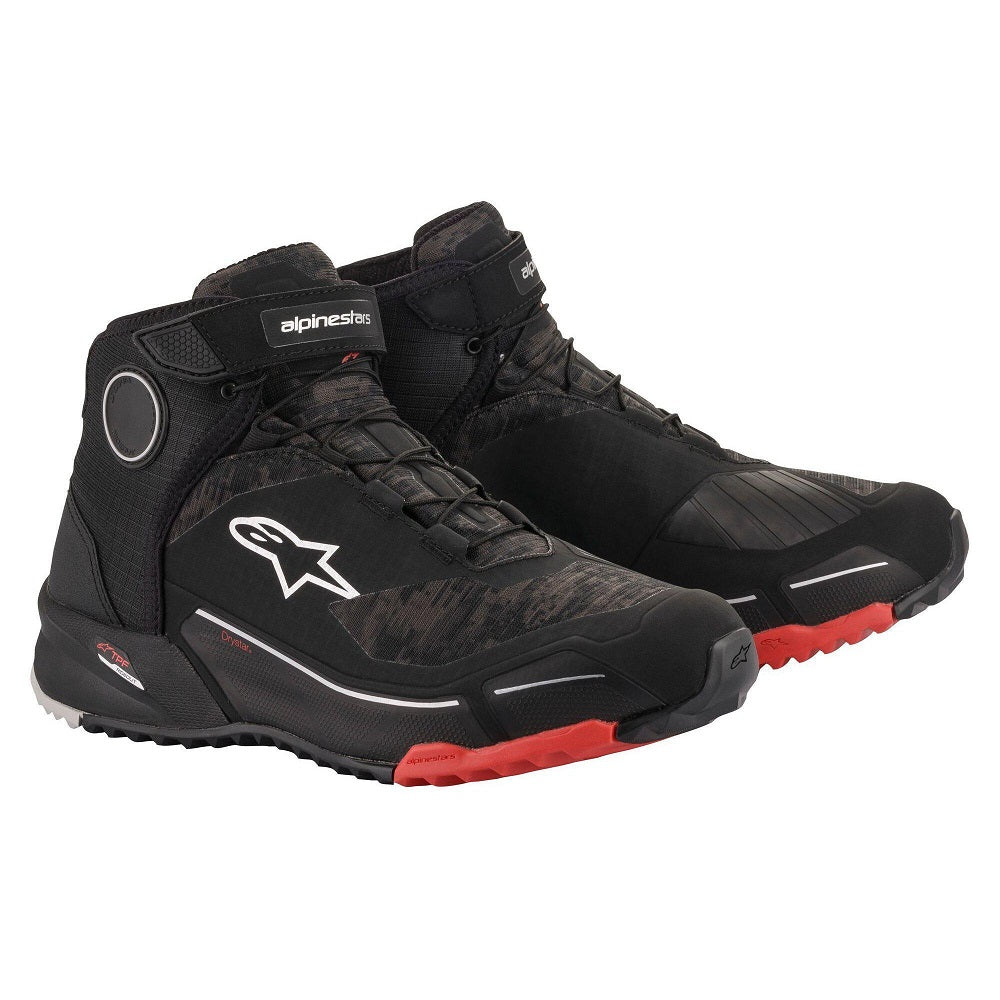 Alpinestars CR-X Drystar Riding Shoes Black Camo / Red - ThrottleChimp