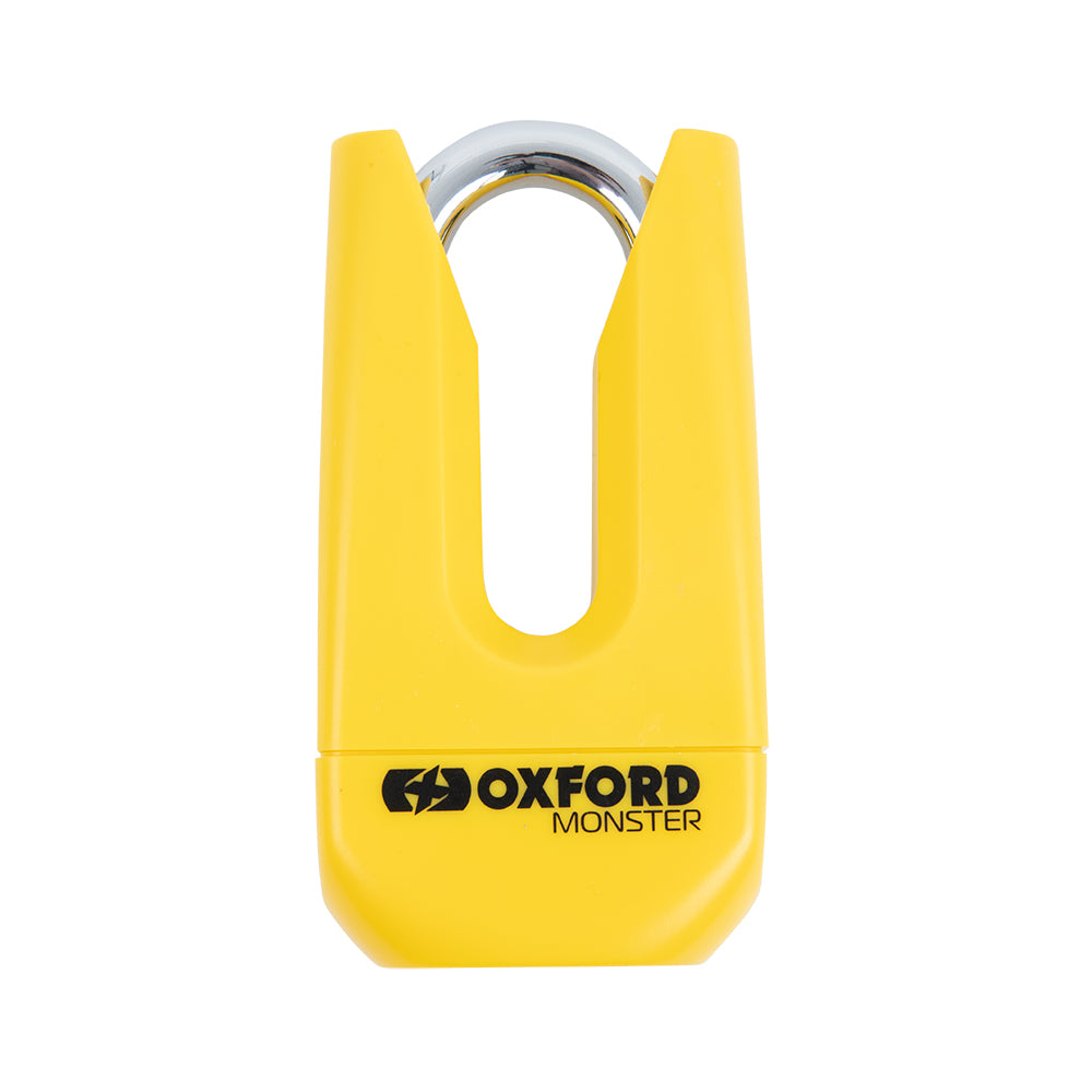 Oxford Monster Disc Lock Yellow - 11mm Shackle FREE 1 YEAR Returns, FREE UK Delivery | ThrottleChimp