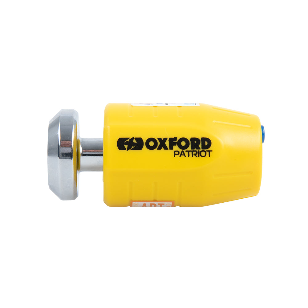 Oxford Patriot 14mm Pin Disc Lock Yellow - ThrottleChimp