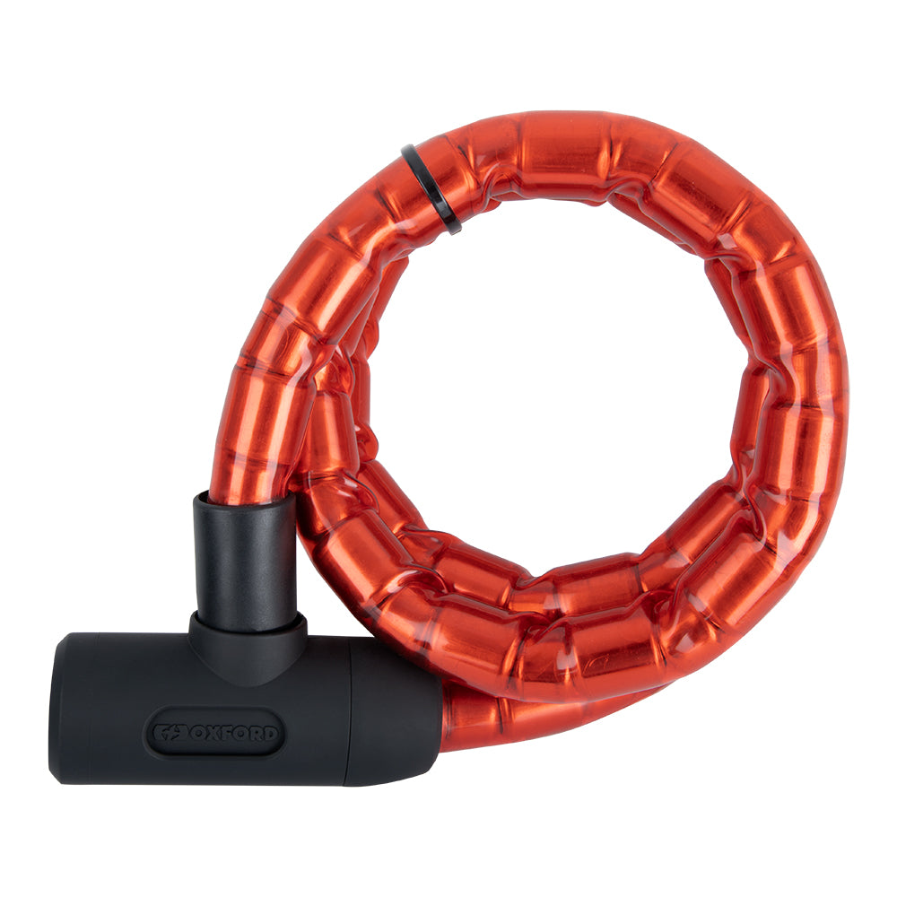 Oxford Barrier Armoured Cable Lock Red - 1.4m x 25mm (Image 2) - ThrottleChimp