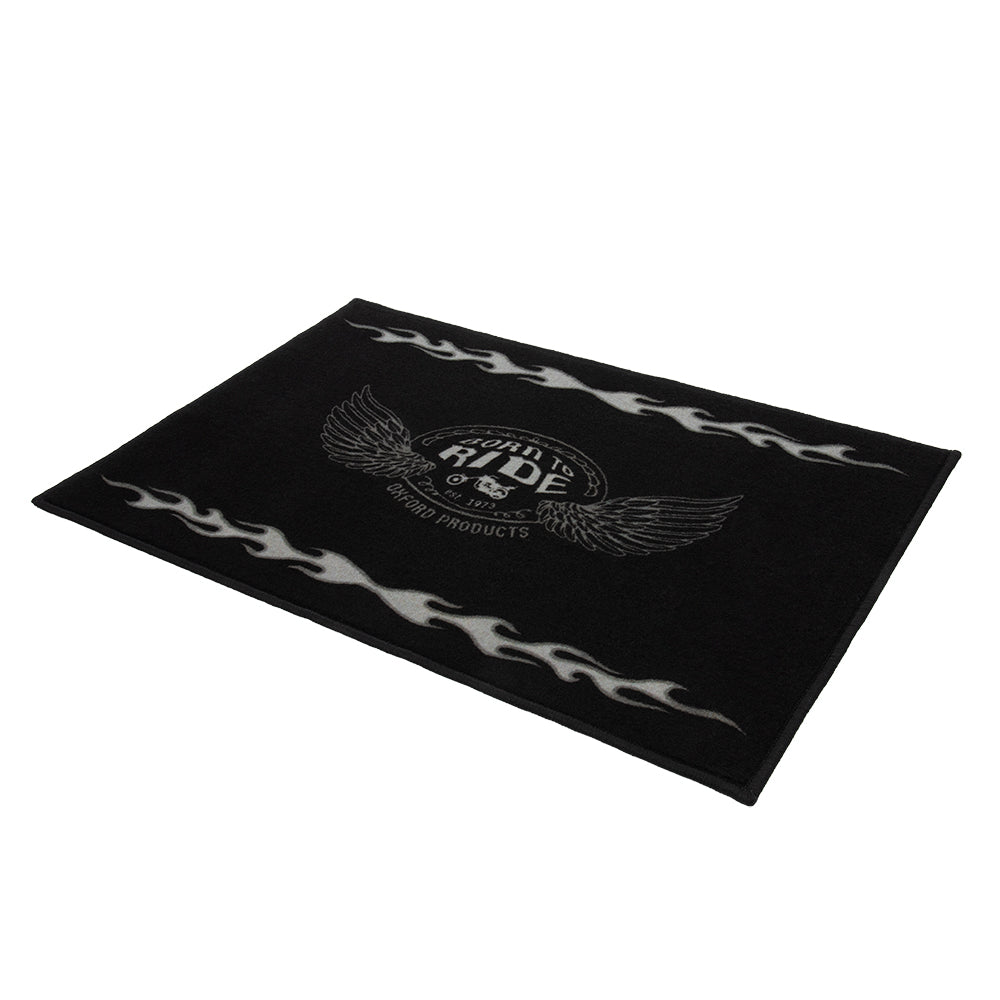 Oxford Garage Door Mat Flame Black - 90 x 60cm - ThrottleChimp