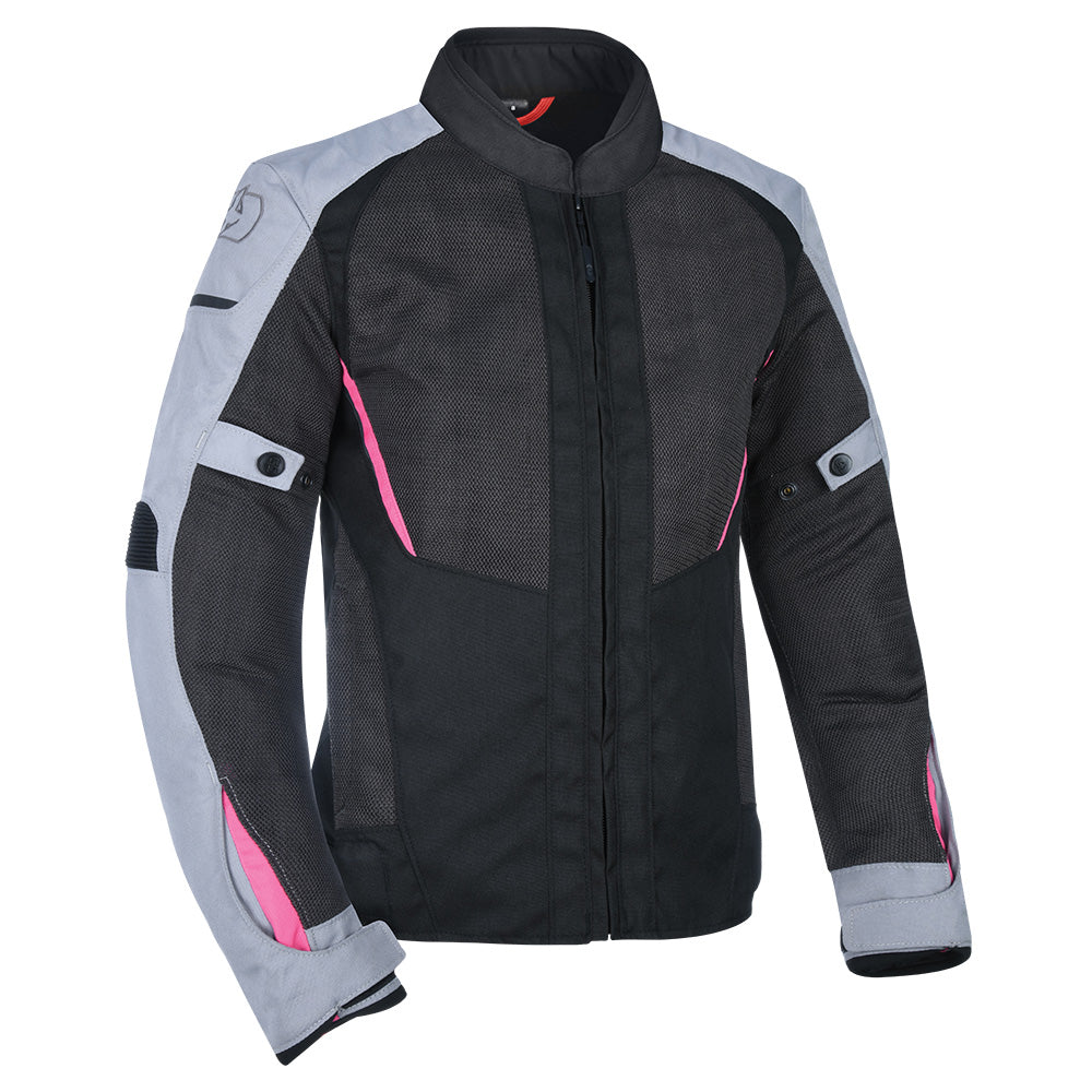 Oxford Iota 1.0 Air Ladies Textile Jacket Black / Grey / Pink - ThrottleChimp