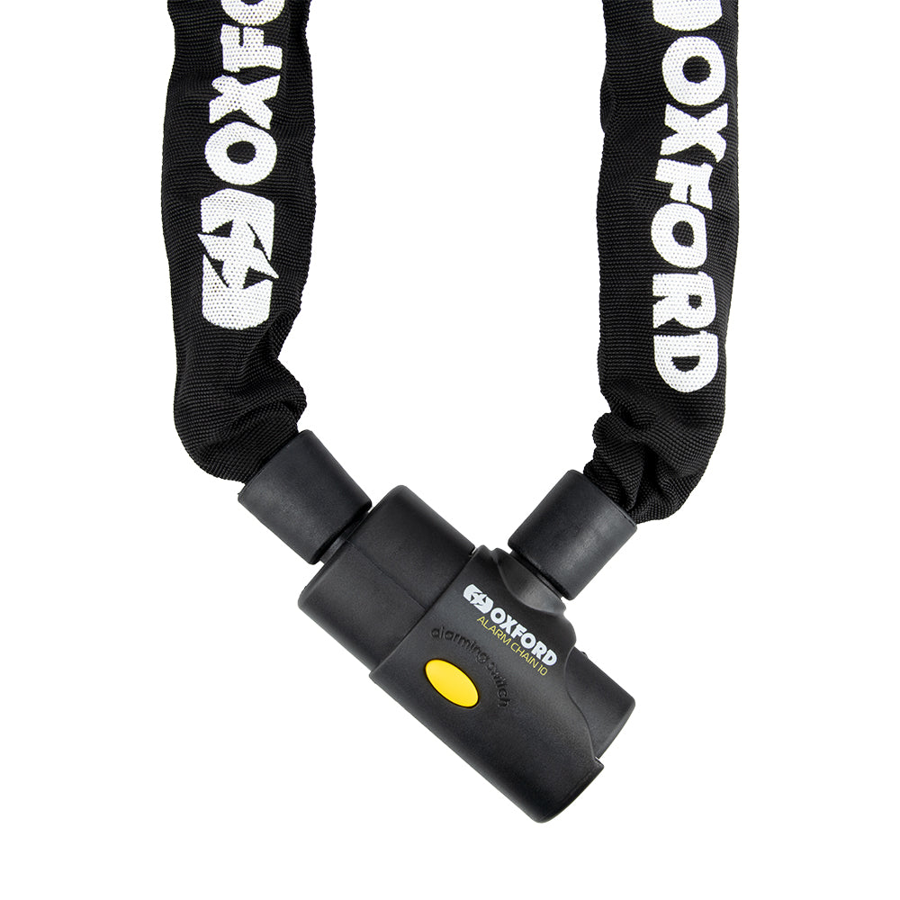 Oxford Alarm Chain10 Square Lock Black (Image 2) - ThrottleChimp