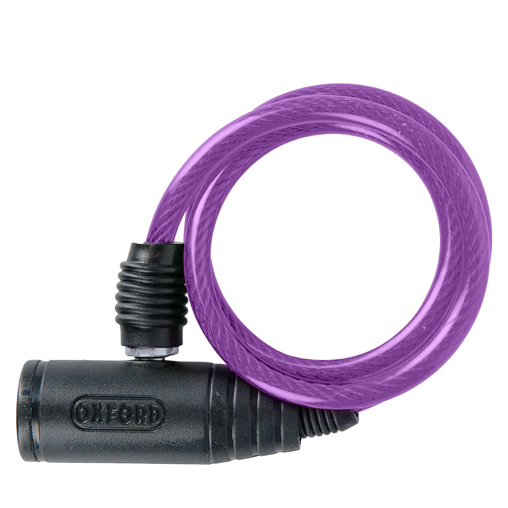 Oxford Bumper Cable Lock Purple - 600 mm x 6 mm - ThrottleChimp