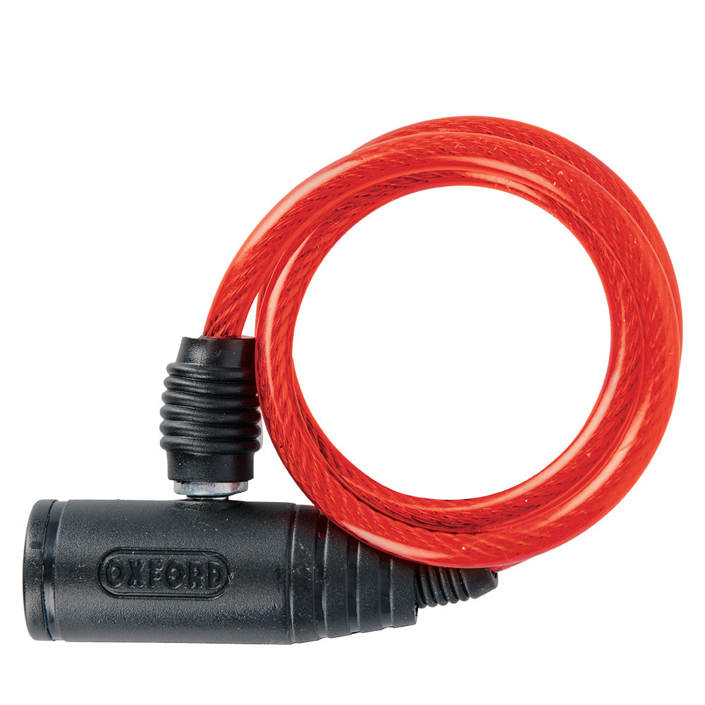 Oxford Bumper Cable Lock Red - 600 mm x 6 mm FREE 1 YEAR Returns, FREE UK Delivery | ThrottleChimp