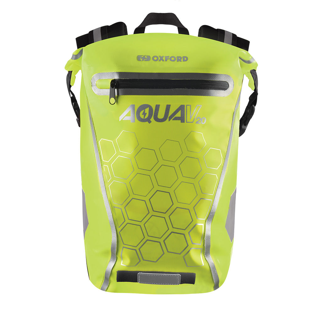 Oxford Aqua V20 Waterproof Backpack Fluo Yellow - 20 Litres (Image 2) - ThrottleChimp