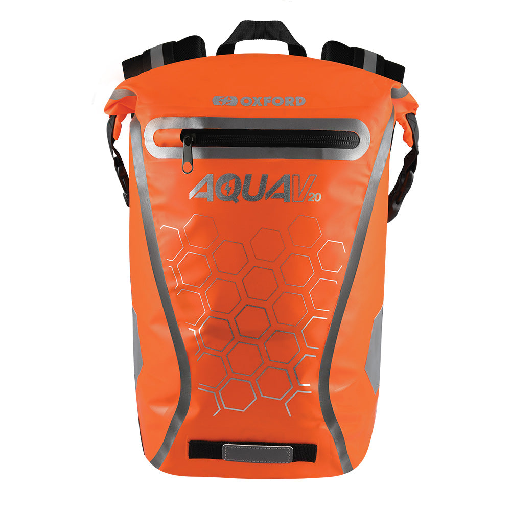 Oxford Aqua V20 Waterproof Backpack Orange - 20 Litres (Image 2) - ThrottleChimp