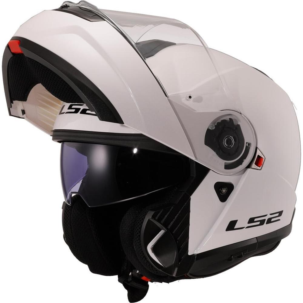 LS2 FF908 Strobe 2 ECE 22.06 Flip-Up Helmet Gloss White (Image 6) - ThrottleChimp