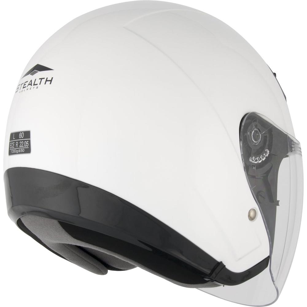 Stealth NT200 Open Face Helmet White (Image 4) - ThrottleChimp