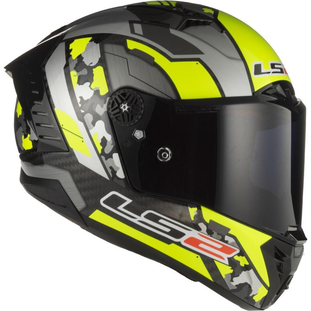 LS2 FF805 Thunder Carbon ECE 22.06 Full Face Helmet Space Hi-Viz Yellow / Grey (Image 3) - ThrottleChimp