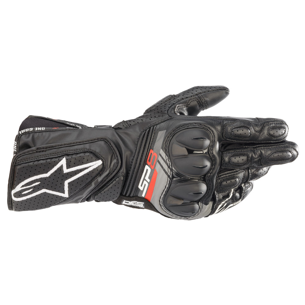 Alpinestars SP-8 V3 Leather Gloves Black FREE 1 YEAR Returns, FREE UK Delivery | ThrottleChimp