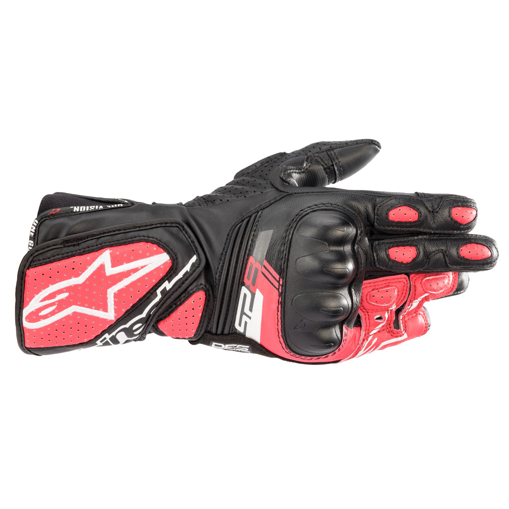 Alpinestars Stella SP-8 V3 Ladies Gloves Black / White / Diva Pink - ThrottleChimp