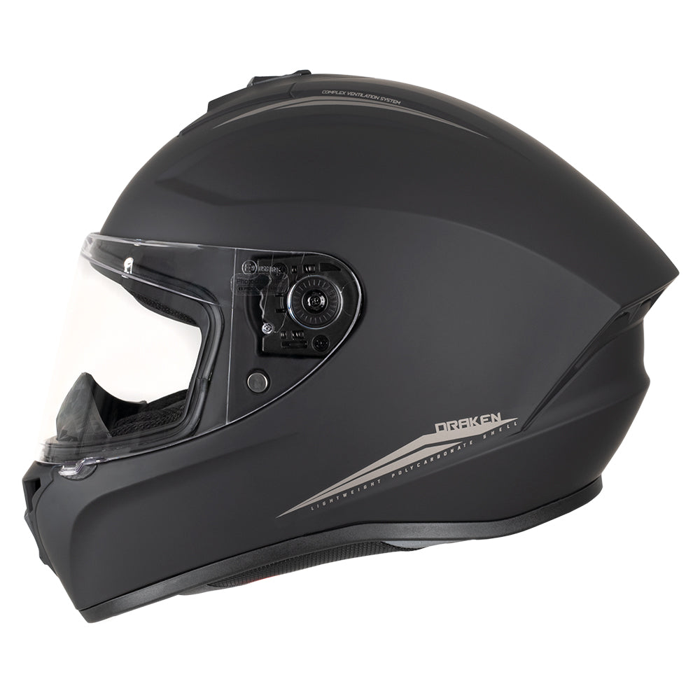 MT Draken ECE 22.06 Full Face Helmet Matt Black | Free Delivery