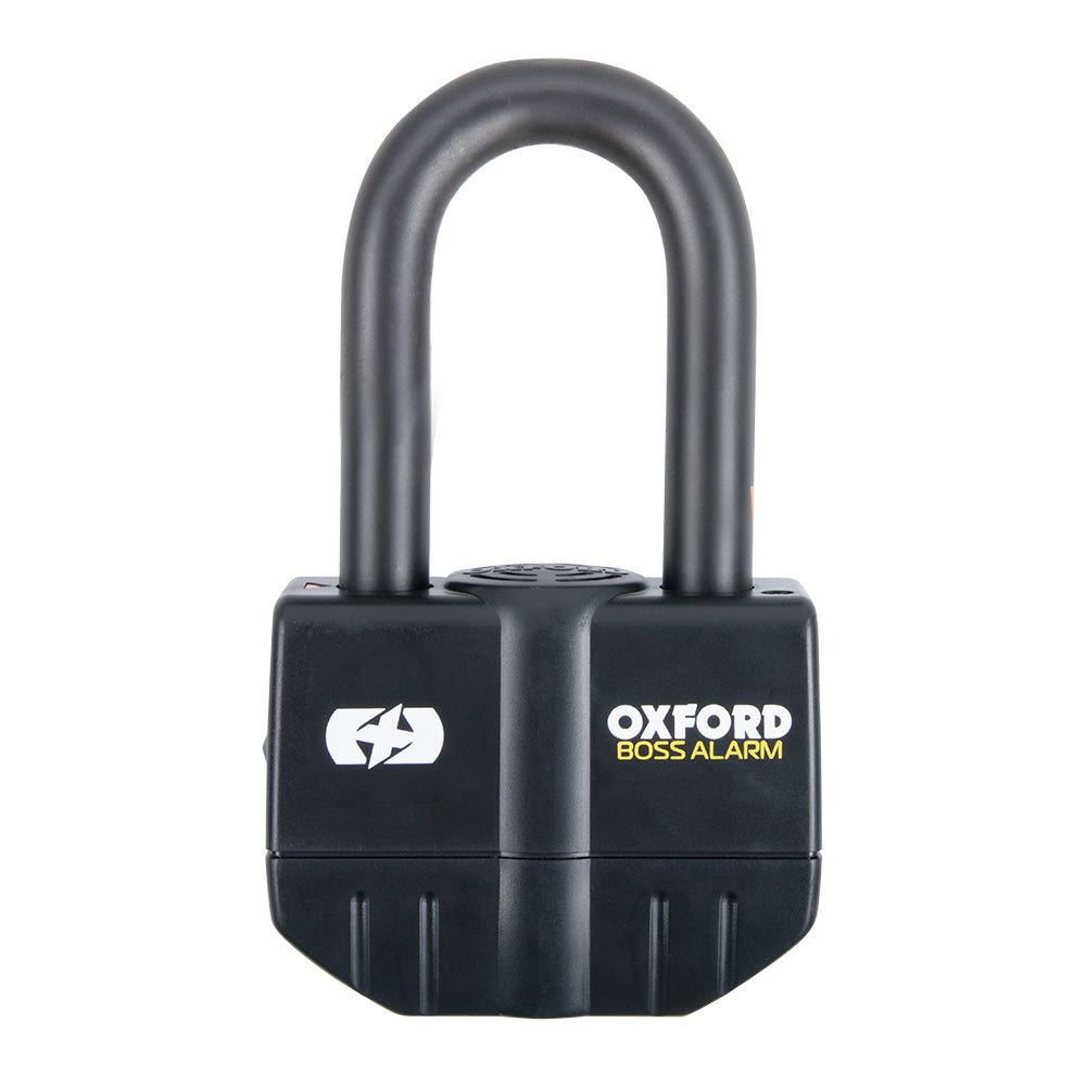 Oxford Boss Alarm Padlock / Disc Lock Black - 16mm (Image 2) - ThrottleChimp