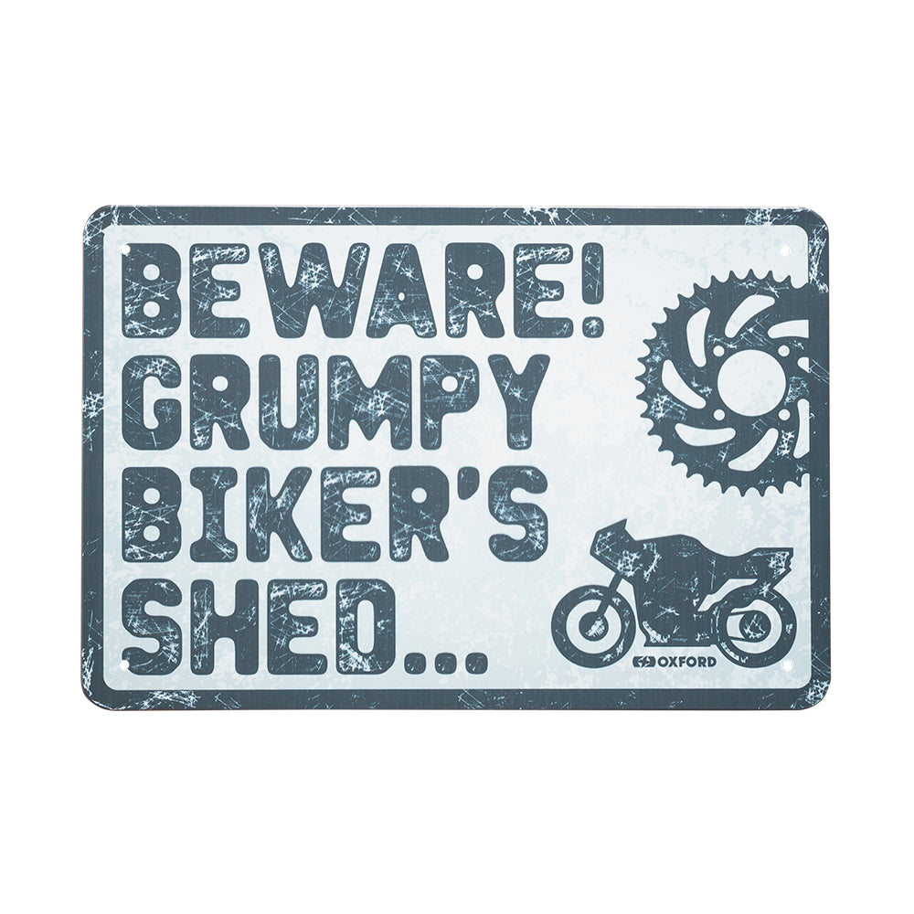 Oxford Beware Garage Metal Sign - 30cm x 20cm x 0.25mm - ThrottleChimp