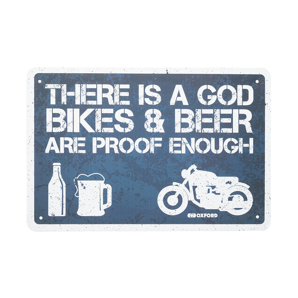 Oxford There Is A God Garage Metal Sign - 30cm x 20cm x 0.25mm - ThrottleChimp