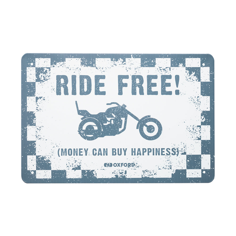 Oxford Ride Free Garage Metal Sign - 30cm x 20cm x 0.25mm - ThrottleChimp