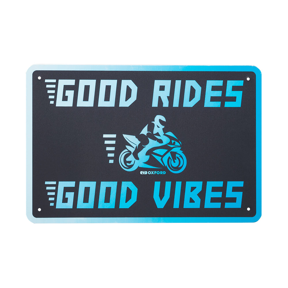 Oxford Good Vibes Garage Metal Sign - 30cm x 20cm x 0.25mm - ThrottleChimp