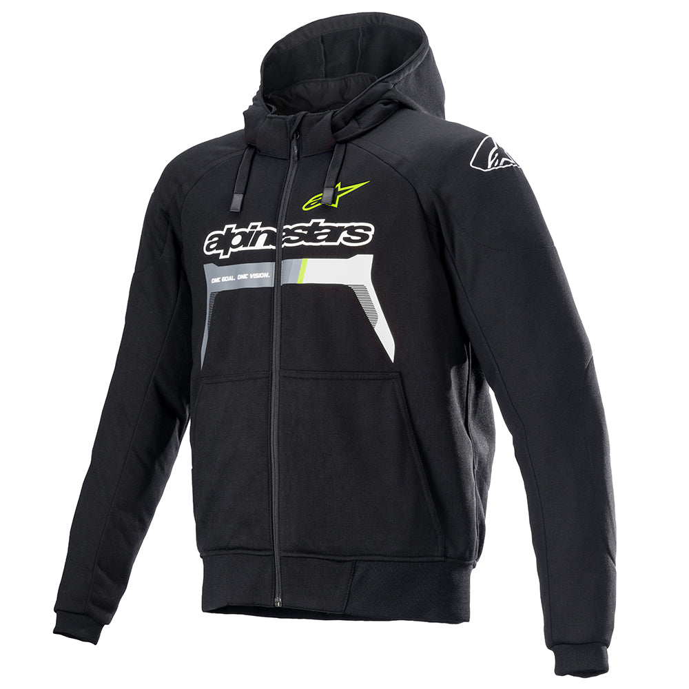 Alpinestars Chrome Ignition Hoodie Black / Fluo Yellow - ThrottleChimp