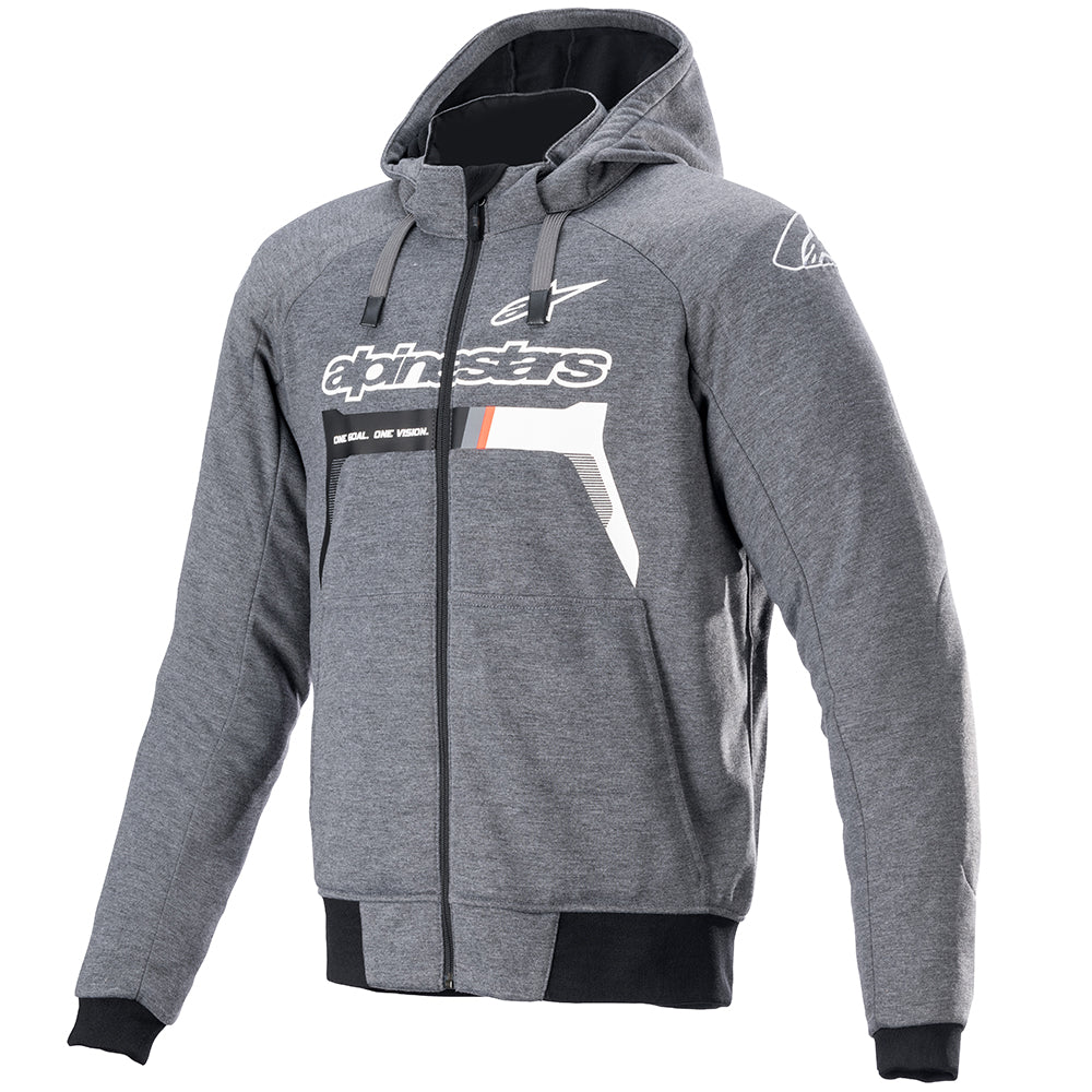 Alpinestars Chrome Ignition Hoodie Melange / Dark Grey / White - ThrottleChimp