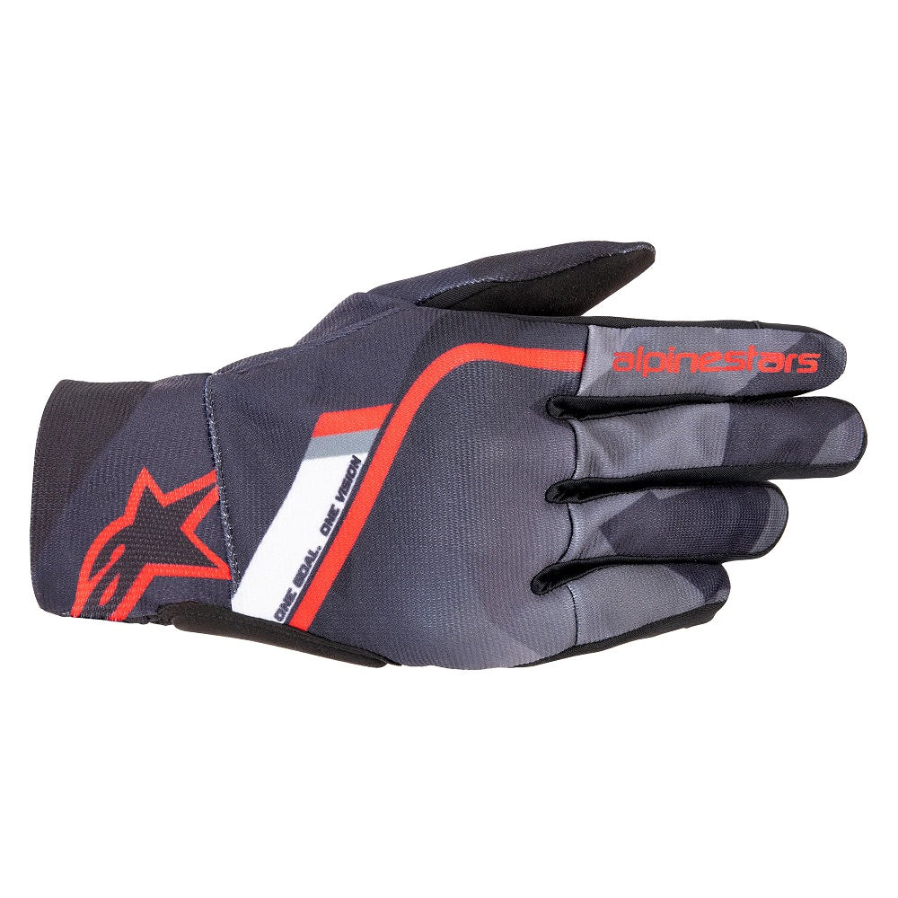 Alpinestars Reef Gloves Black / Camo Grey / Bright Red - ThrottleChimp