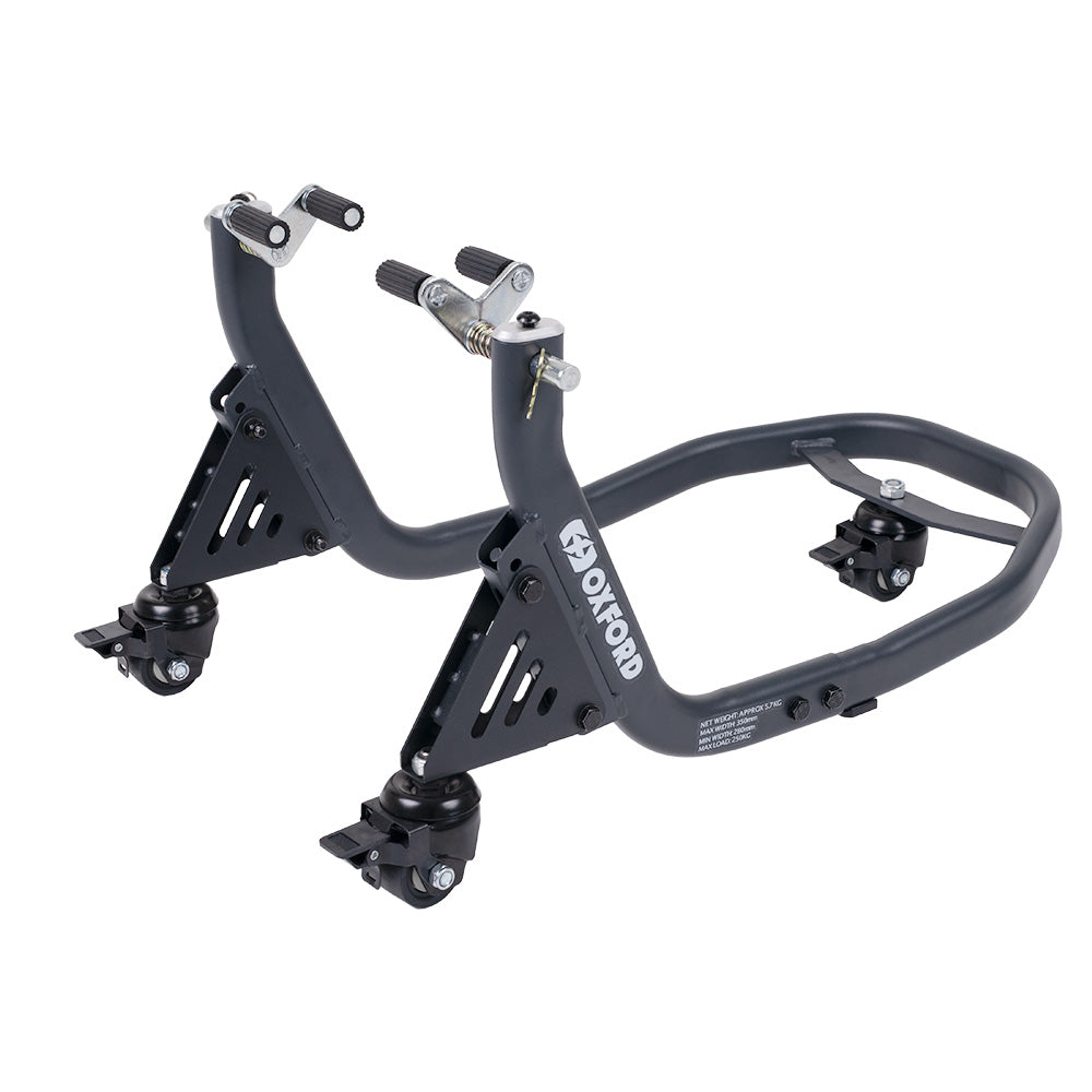 Oxford Zero-G Front Dolly Paddock Stand Grey - ThrottleChimp