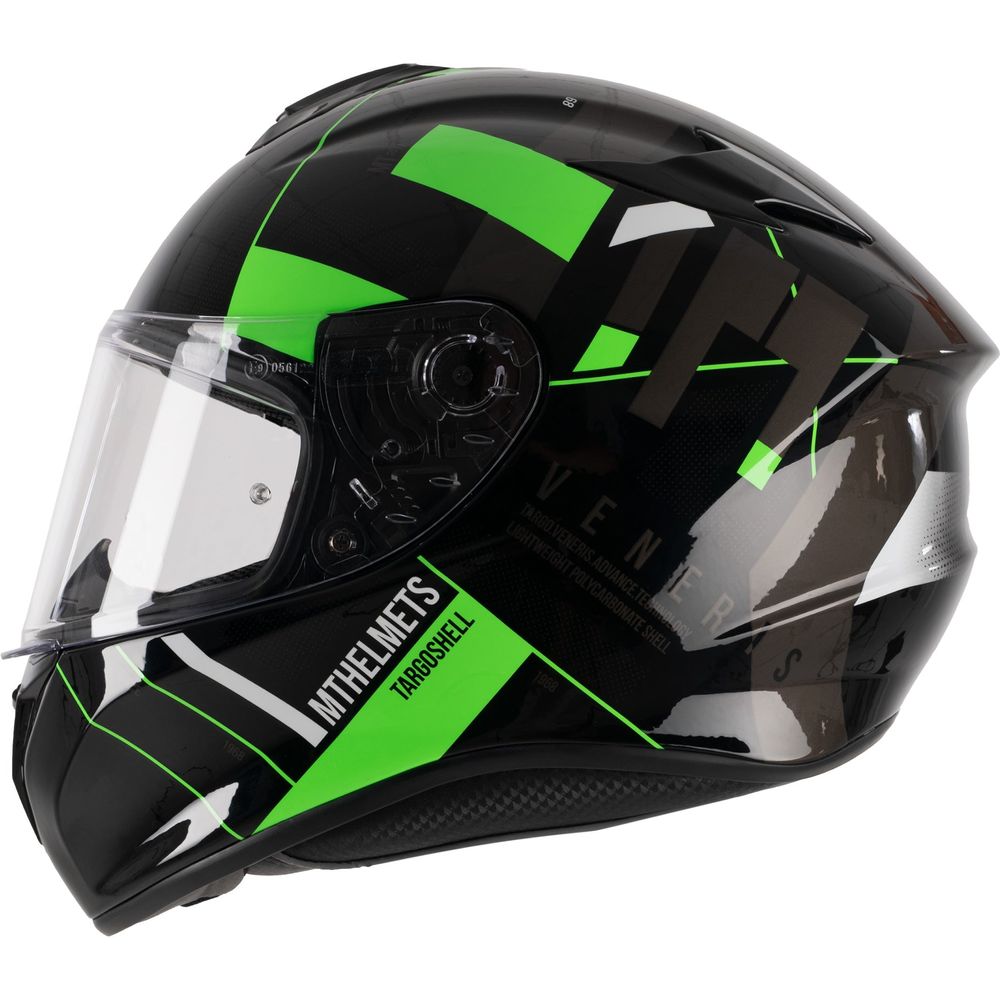 MT Targo Veneris A6 Full Face Helmet Gloss Fluo Green - ThrottleChimp