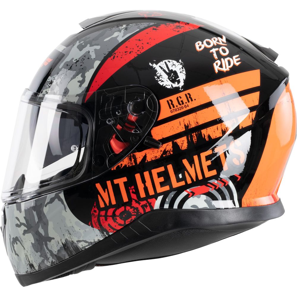 MT Thunder 3 Sniper Full Face Helmet Gloss Black / Orange - ThrottleChimp